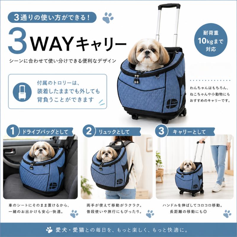Daisuki 犬猫用 デカリュック型 LLサイズ リュック型キャリー リュック