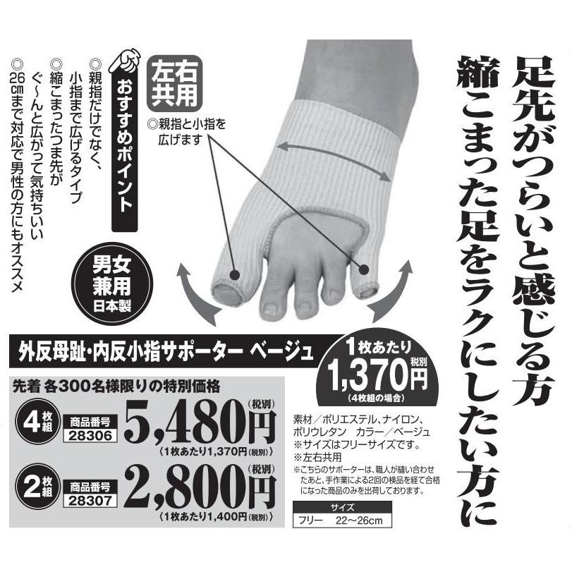 外反母趾 内反小指サポーター ベージュ 2枚組 東京山海堂 A022 7 くみあいショッピング 通販 Yahoo ショッピング