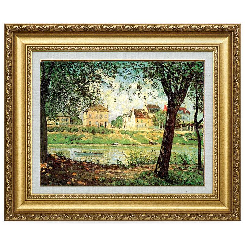 シスレー 絵画 セーヌのほとり （6号） アルフレッド・シスレー 画家 立体複製名画 美術品 レプリカ 絵画 額付き インテリア - アートの友社  ホーリ通信 :a032-10020:くみあいショッピング - 通販 - Yahoo!ショッピング