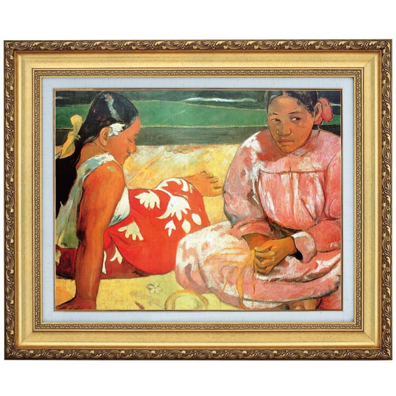 ゴーギャン 絵画 作品 タヒチの女 （浜辺にて） 6号 立体複製名画