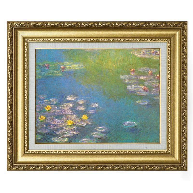 絵画 複製 立体 6号 モネ 睡蓮 立体複製名画 レプリカ 額付き