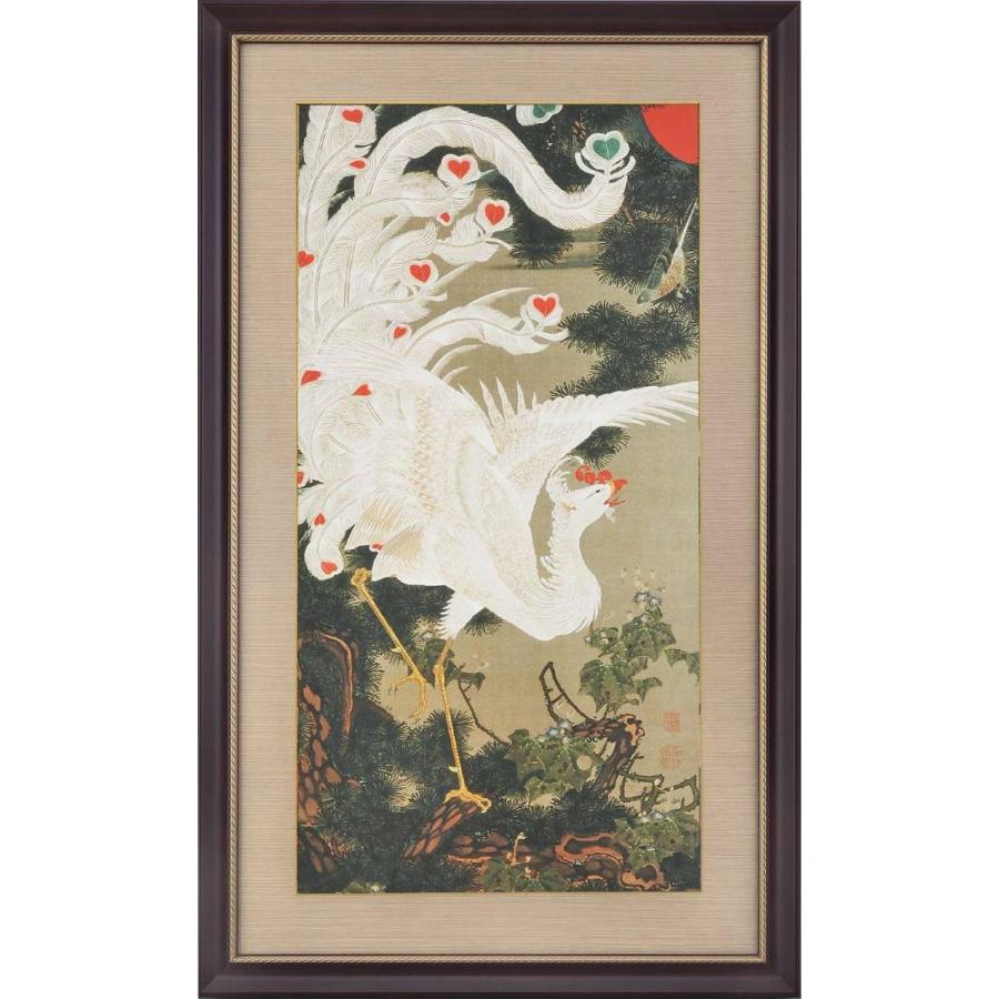 老松白鳳図 伊藤若冲 動植綵絵 複製額装 掛軸コレクション 美術品 レプリカ グッズ A032 1104 くみあいショッピング 通販 Yahoo ショッピング