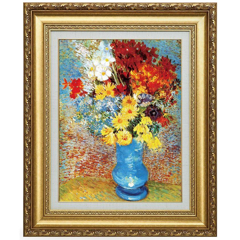 ゴッホ 青い花瓶の花 F6号 立体複製名画 美術品 レプリカ 絵画 額付き インテリア アートの友社 A032 くみあいショッピング 通販 Yahoo ショッピング