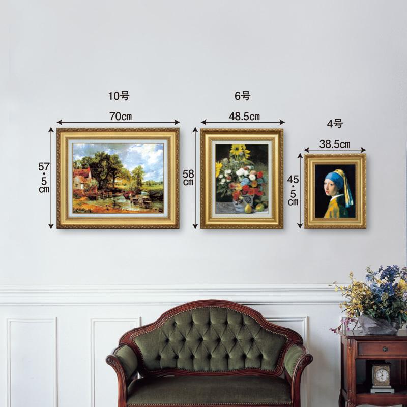 ルノワール 長い髪の浴女 4号 立体複製名画 絵画 額付き インテリア