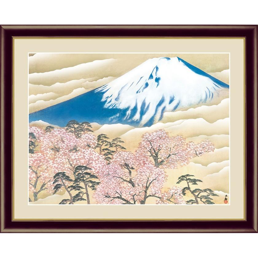 横山大観 富士に桜図 高精細複製画 額 額装 アートの友社 A032 1113 くみあいショッピング 通販 Yahoo ショッピング