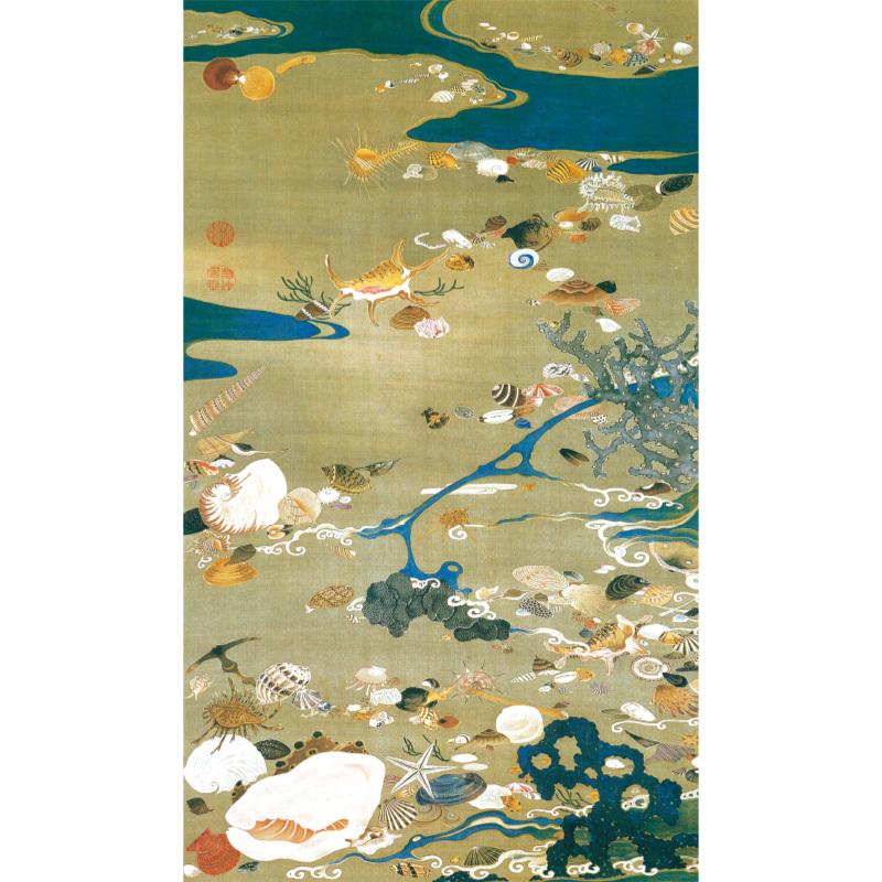 伊藤若冲 作品 動植綵絵 貝甲図 高級仕様 掛軸 美術品 インテリア 作品 複製画 アートの友社 A032 くみあいショッピング 通販 Yahoo ショッピング