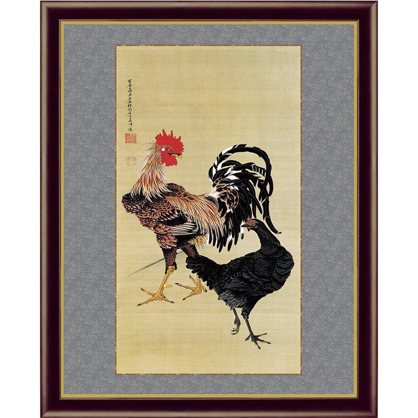 伊藤若冲 動植綵絵 大鶏雌雄図 額 美術品 インテリア 作品 複製画 アートの友社 A032 くみあいショッピング 通販 Yahoo ショッピング