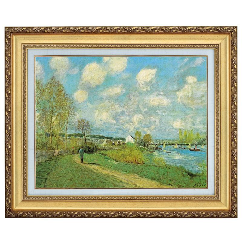 シスレー 絵画 川のある風景 10号 アルフレッド・シスレー 画家 立体複製名画 美術品 レプリカ 絵画 額付き インテリア - アートの友社  ホーリ通信 :a032-12126:くみあいショッピング - 通販 - Yahoo!ショッピング