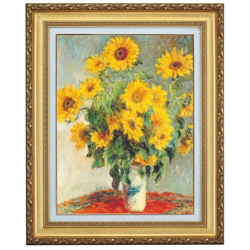 モネの絵 モネ ひまわり 10号 立体複製名画 レプリカ 額付き 美術品