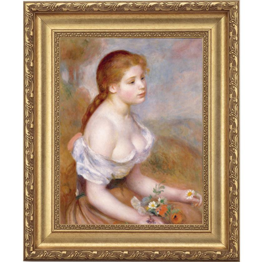 ルノワール ルノアール 雛菊を持った若い娘 4号 立体複製名画