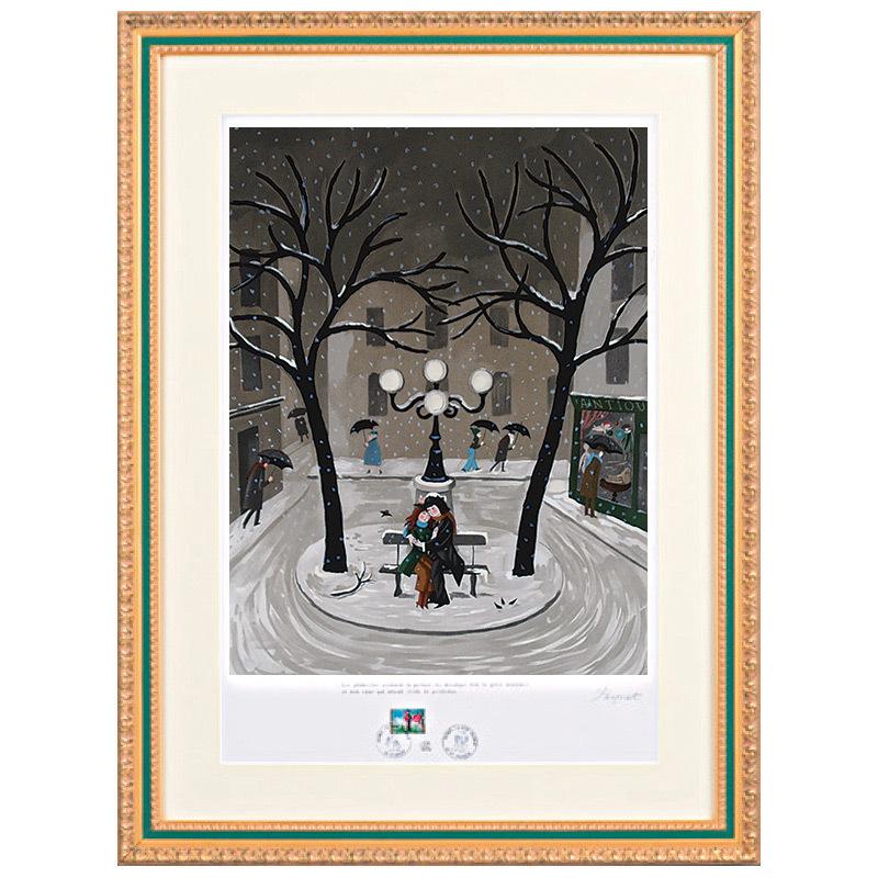 レイモン・ペイネ 冬のベンチ 美術品 リトグラフ 絵画 インテリア 