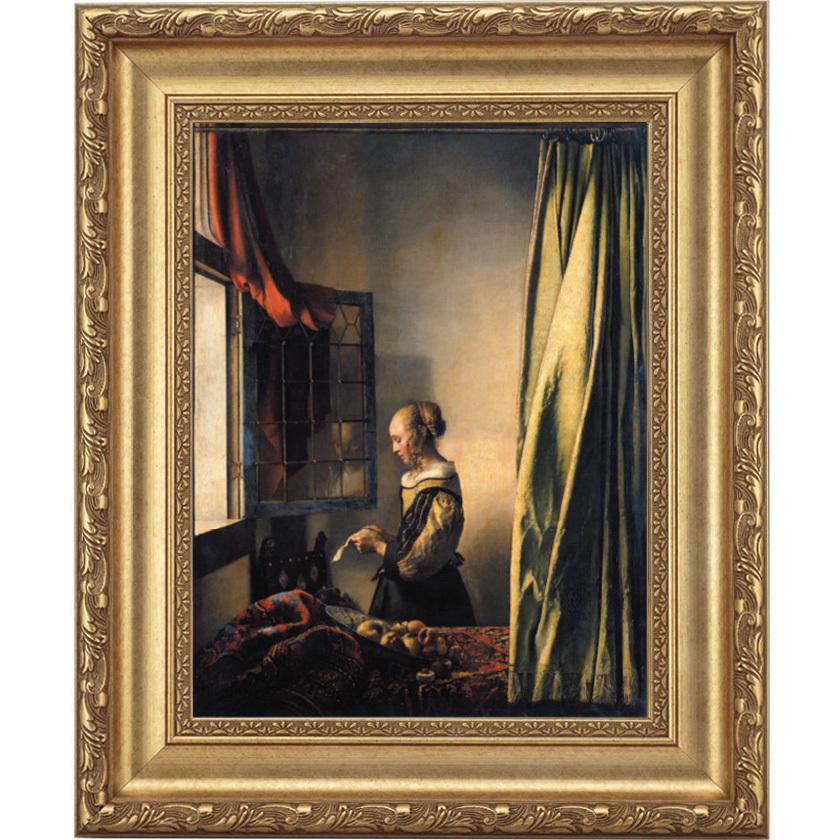 フェルメール 作品 窓辺で手紙を読む女 4号 立体複製名画 レプリカ 額付き 美術品 絵画 インテリア おしゃれ 壁掛け 壁飾り - アートの友社  ホーリ通信 :a032-14900:くみあいショッピング - 通販 - Yahoo!ショッピング