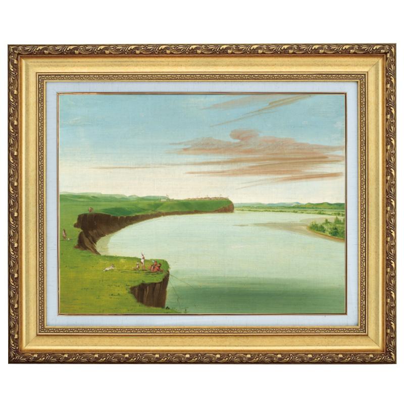 ジョージ・カトリン マンダンの遠望 10号 立体複製名画 レプリカ 額付き 美術品 絵画 インテリア おしゃれ 壁掛け 壁飾り - アートの友社 ホーリ通信