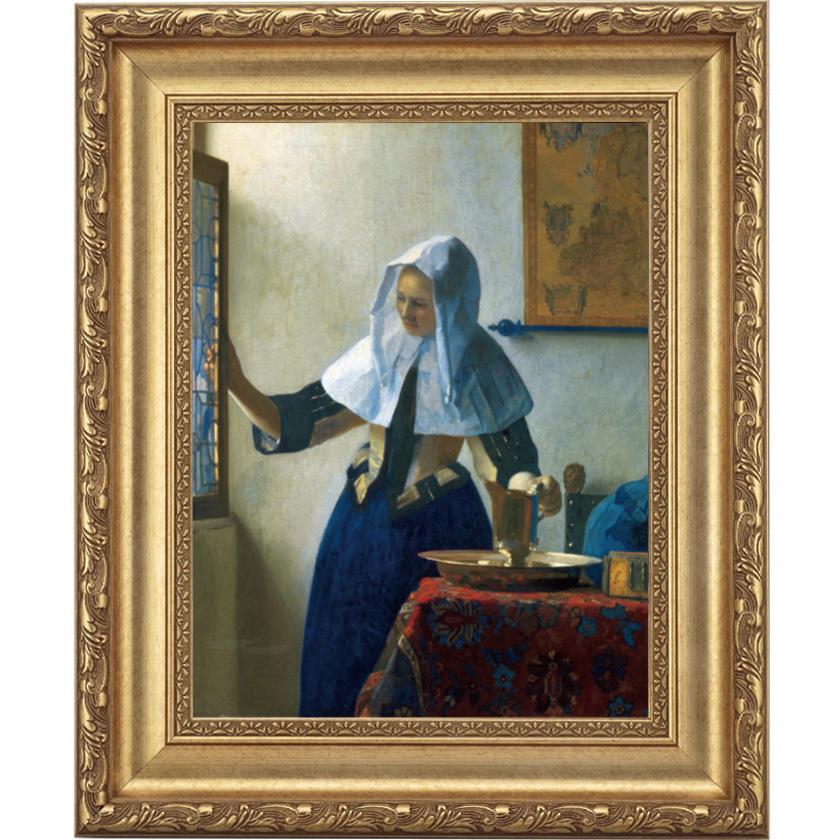 フェルメール 作品 窓辺で水差しを持つ若い女 4号 立体複製名画