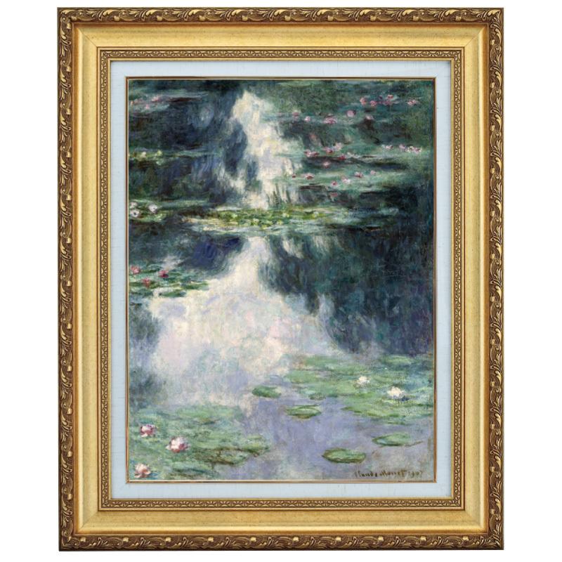 キャンバスプリントアート クロードモネ睡蓮の池 インテリア 額付き