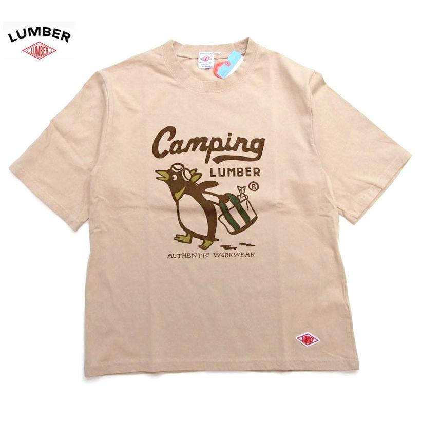 lumber2022  tシャツ トートバッグを持ったペンギン 221367 PENGUIN PRINT　半袖Tシャツ 男女兼用 LUMBER｜k-2climb｜04