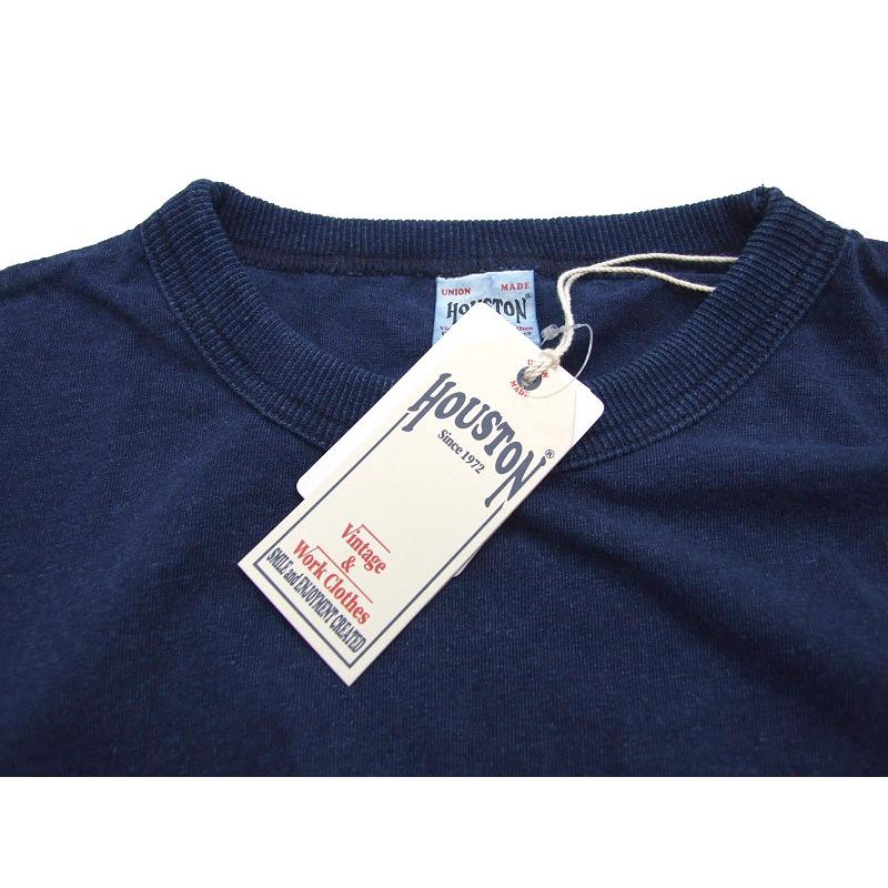 Tシャツ 濃紺 HOUSTON インディゴ染め ポケットtシャツ 染が美しい メンズ半袖Tシャツ ヒューストン 22197 クルーネック　ポイントアップ中 |  | 06