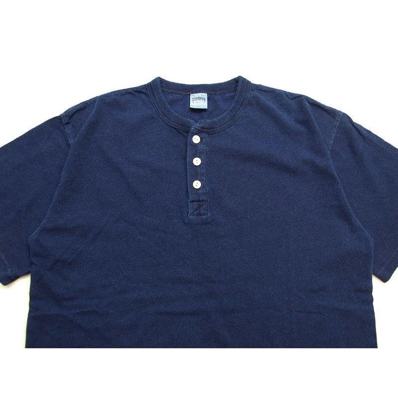 HOUSTON ヘンリーネック Tシャツ 濃紺 インディゴtシャツ ヒューストン 鮮やかな紺色 インディゴ 半袖t メンズ半袖tシャツ 22198　ポイントアップ中 |  | 02