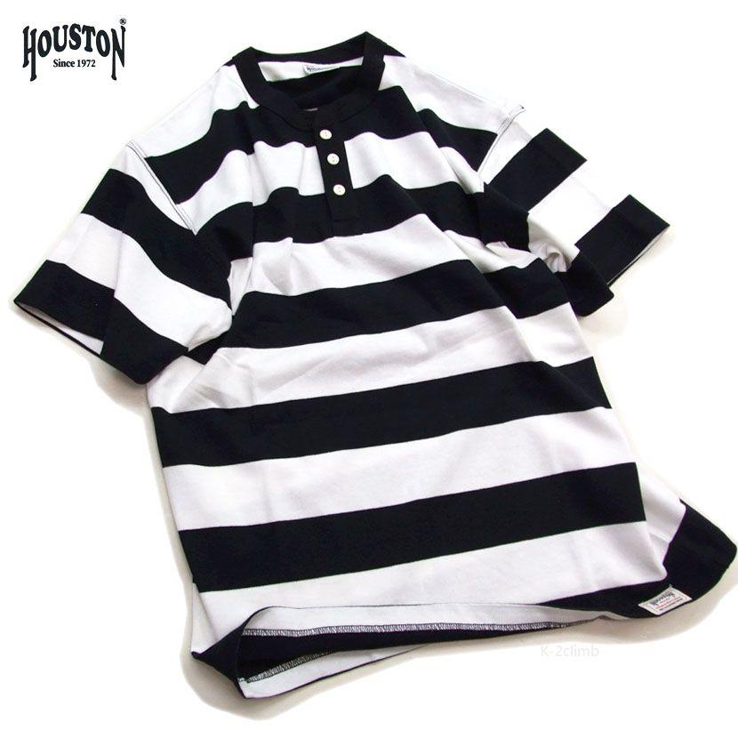 HOUSTON ボーダー Tシャツ 22273 ヘンリーネックTシャツ 半袖 BORDER H/N TEE　8オンス メンズ　ヘンリーネック 半t　ポイントアップ中 |  | 01