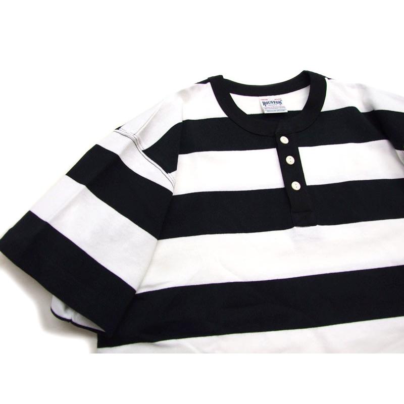 HOUSTON ボーダー Tシャツ 22273 ヘンリーネックTシャツ 半袖 BORDER H/N TEE　8オンス メンズ　ヘンリーネック 半t　ポイントアップ中 |  | 03
