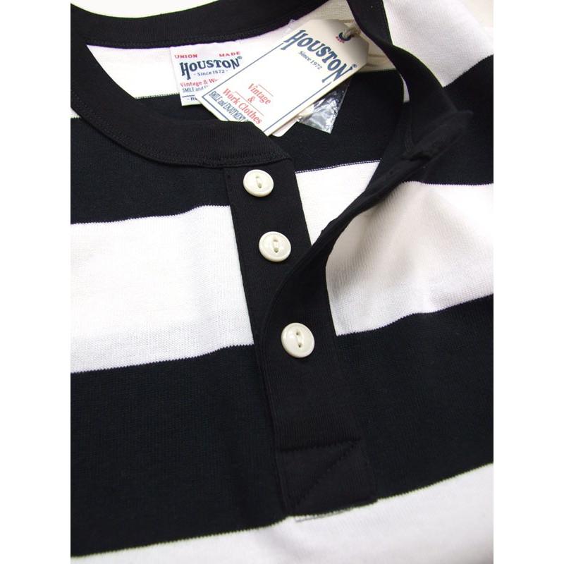 HOUSTON ボーダー Tシャツ 22273 ヘンリーネックTシャツ 半袖 BORDER H/N TEE　8オンス メンズ　ヘンリーネック 半t　ポイントアップ中 |  | 04