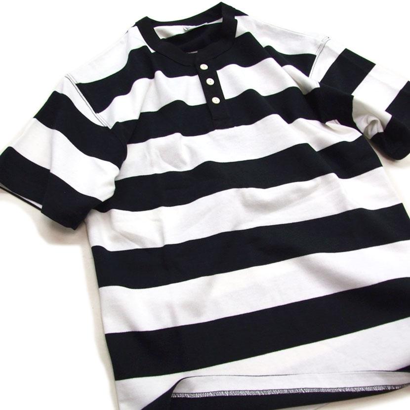 HOUSTON ボーダー Tシャツ 22273 ヘンリーネックTシャツ 半袖 BORDER H/N TEE　8オンス メンズ　ヘンリーネック 半t　ポイントアップ中 |  | 06