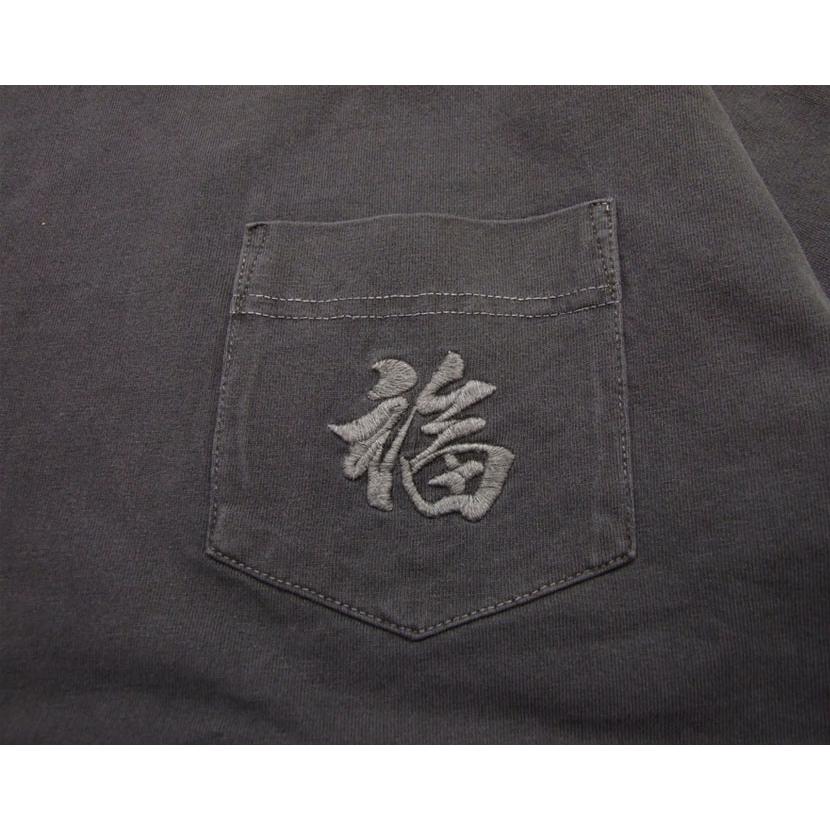 HOUSTON 半袖Tシャツ ピグメント ポケット クラックプリント 刺繍 半袖Tシャツ 22300 TIGER 7.6オンスのUSコットン　ポイントアップ中 |  | 04