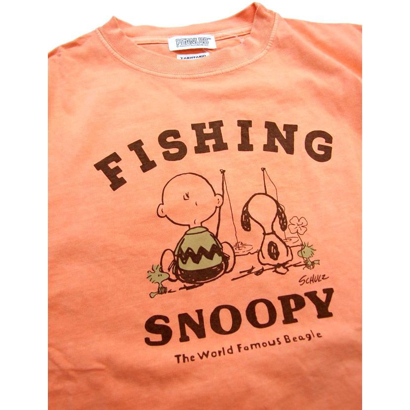 LUMBER 半袖Tシャツ スヌーピーと チャーリーブラウン Tシャツ 釣り