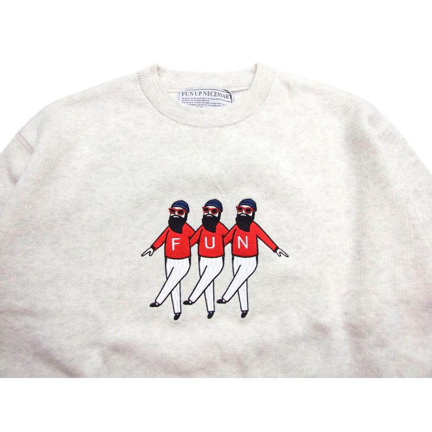 FUN ニット セーター おじさん3人 ファン 25057540 総刺繍 カジュアル