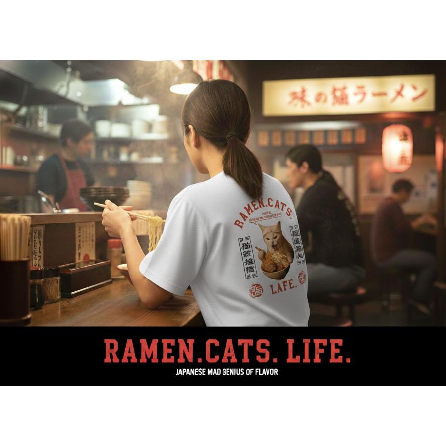 猫Tシャツ 猫麺 SEQUENZ シークエンス 半袖Tシャツ ネコ ねこ ラーメン