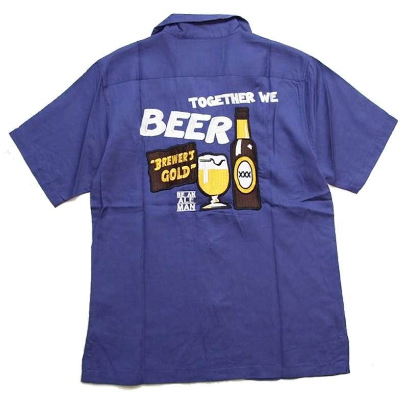 HOUSTON ボーリングシャツ スーベニアシャツ ヒューストン BEER 総刺繍ビール　 ビールシャツ　40660　刺繍 メンズ　半袖Tシャツ |  | 08