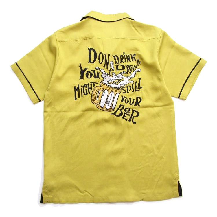 HOUSTON ボーリングシャツ 半袖 シャツ 40825 ビールジョッキ　your Beer メンズ アロハ 首元涼しい開襟シャツ |  | 09