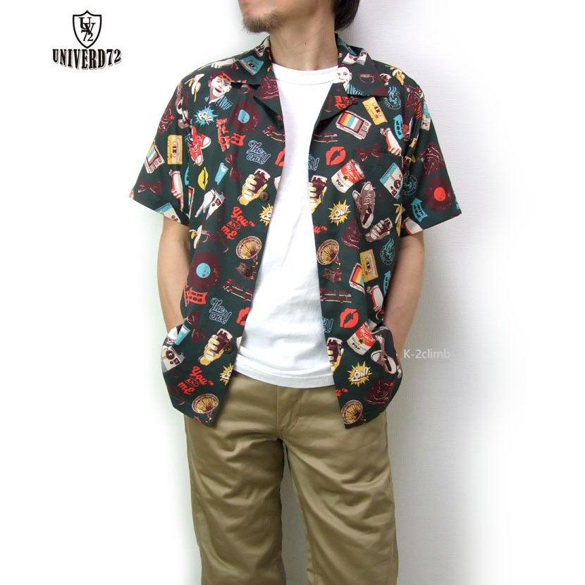 半袖 開襟シャツ  UNIVERD72  アロハシャツ 41017 メンズシャツ ALOHA SHIRT POP ミッドセンチュリーを思わせるアロハシャツ |  | 01