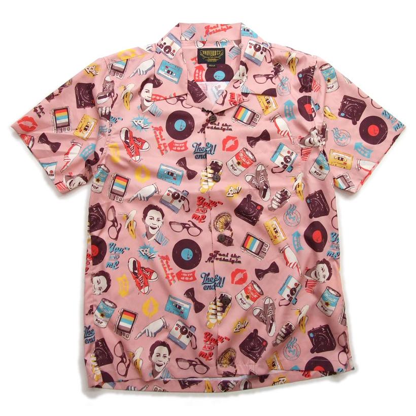 半袖 開襟シャツ  UNIVERD72  アロハシャツ 41017 メンズシャツ ALOHA SHIRT POP ミッドセンチュリーを思わせるアロハシャツ |  | 09