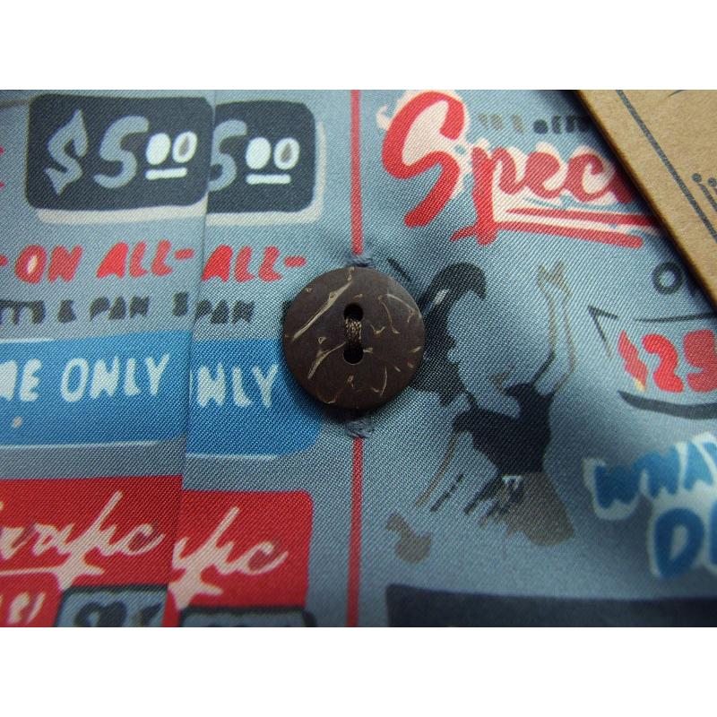 半袖 開襟シャツ  UNIVERD72  アロハシャツ  41018 メンズ 半袖シャツ ALOHA SHIRT サインボードが並ぶお洒落なデザイン |  | 14