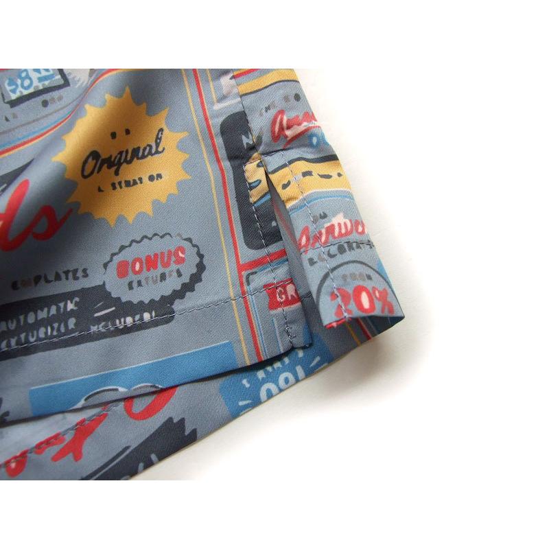 半袖 開襟シャツ  UNIVERD72  アロハシャツ  41018 メンズ 半袖シャツ ALOHA SHIRT サインボードが並ぶお洒落なデザイン |  | 15