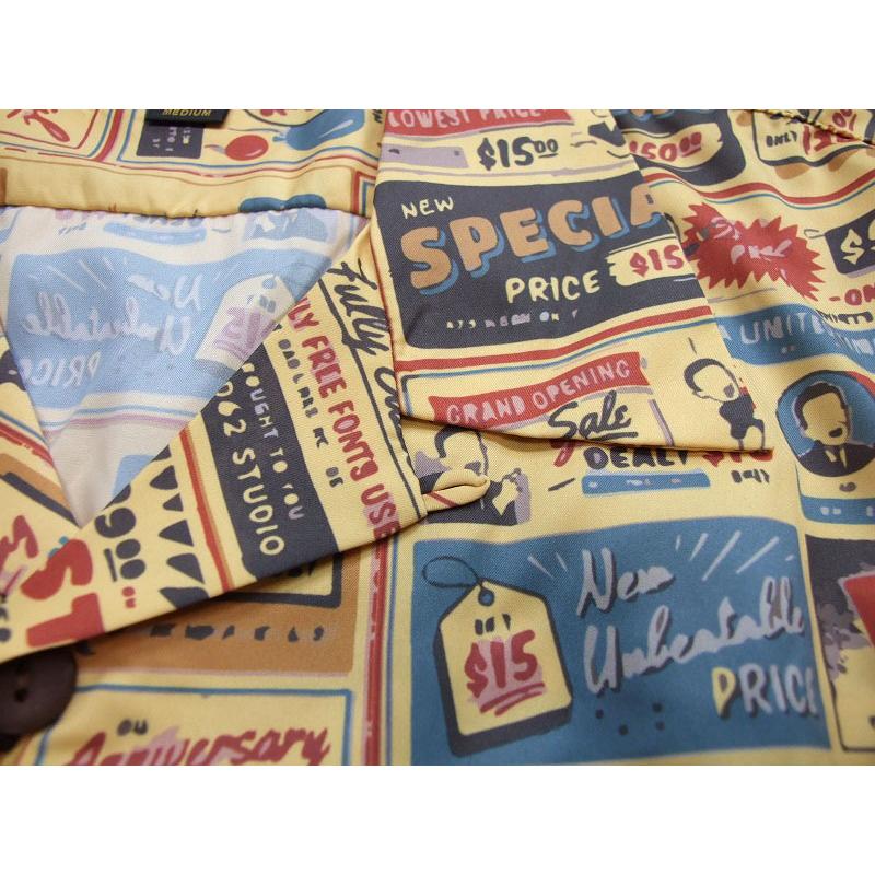 半袖 開襟シャツ  UNIVERD72  アロハシャツ  41018 メンズ 半袖シャツ ALOHA SHIRT サインボードが並ぶお洒落なデザイン |  | 04