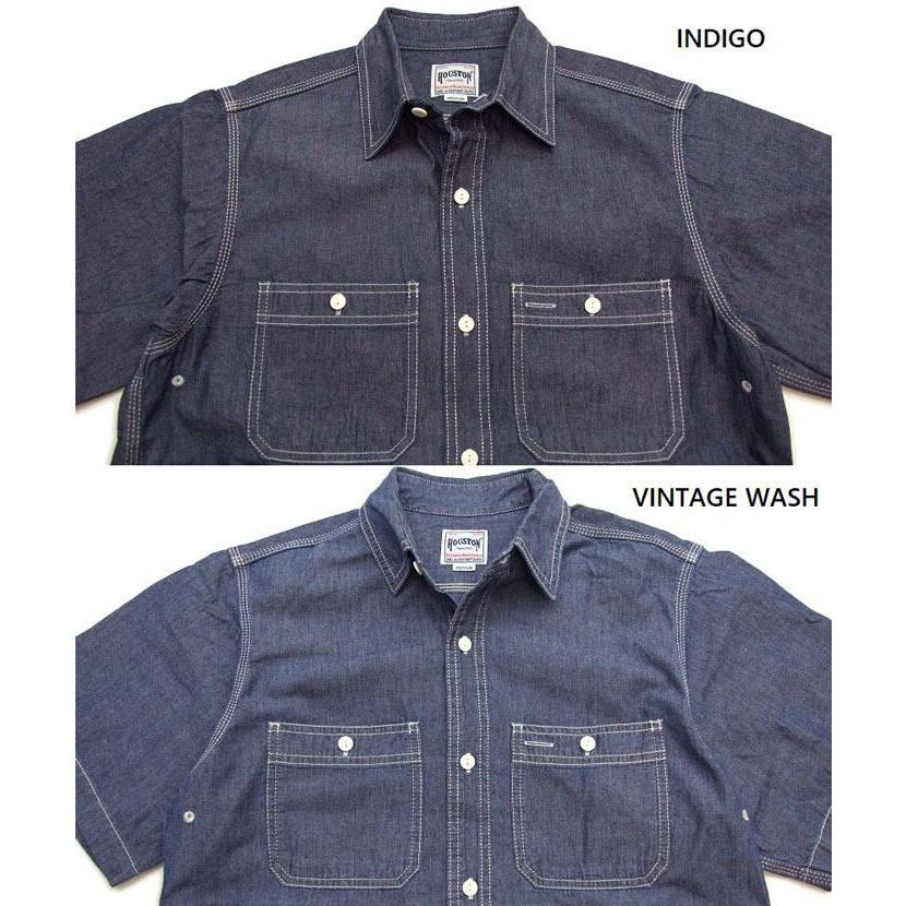 HOUSTON シャンブレー 半袖 ワークシャツ ヒューストン USAコットン シャンブレーシャツ アメカジ カジュアル メンズシャツ 41084 |  | 01
