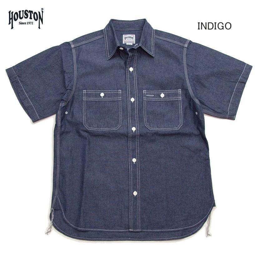 HOUSTON シャンブレー 半袖 ワークシャツ ヒューストン USAコットン シャンブレーシャツ アメカジ カジュアル メンズシャツ 41084 |  | 02