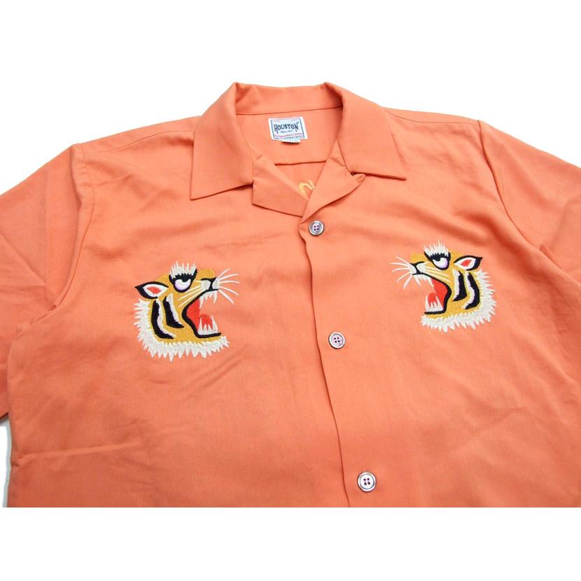 アロハシャツ HOUSTON スーベニアシャツ 41222 光沢のある生地感が素敵 トラ柄 メンズ アメカジ 和柄 竹虎刺しゅうの開襟シャツ |  | 15