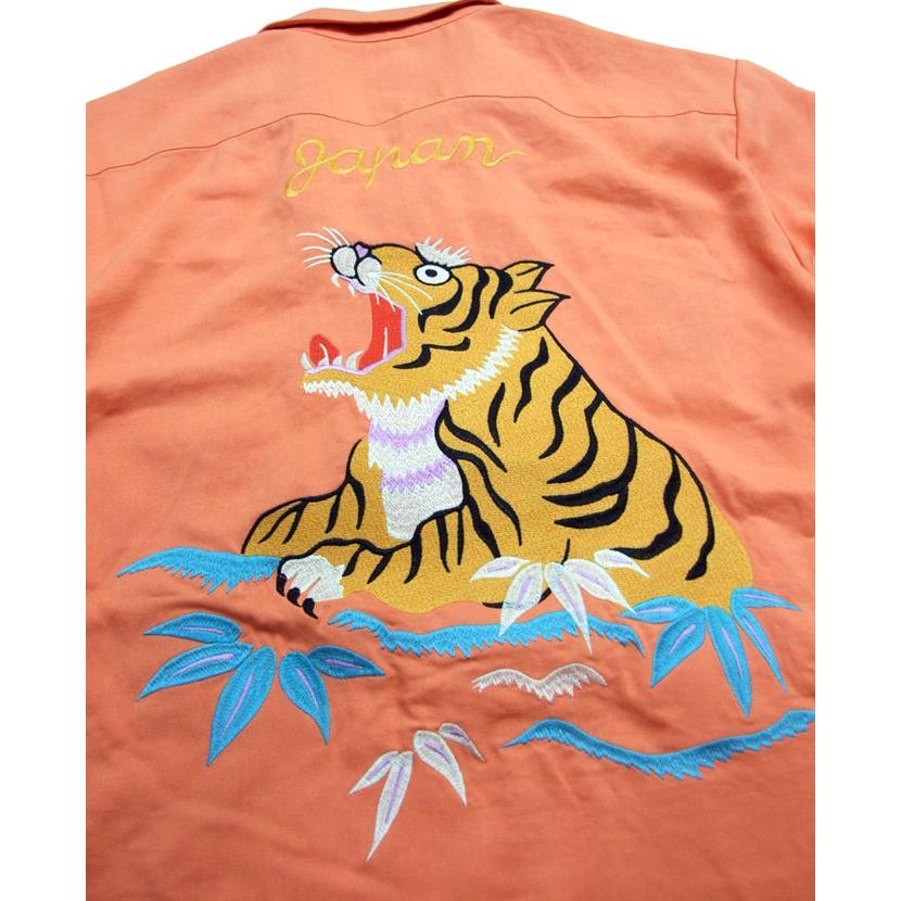 アロハシャツ HOUSTON スーベニアシャツ 41222 光沢のある生地感が素敵 トラ柄 メンズ アメカジ 和柄 竹虎刺しゅうの開襟シャツ |  | 18