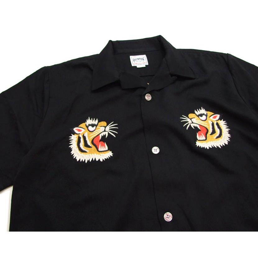 アロハシャツ HOUSTON スーベニアシャツ 41222 光沢のある生地感が素敵 トラ柄 メンズ アメカジ 和柄 竹虎刺しゅうの開襟シャツ |  | 04