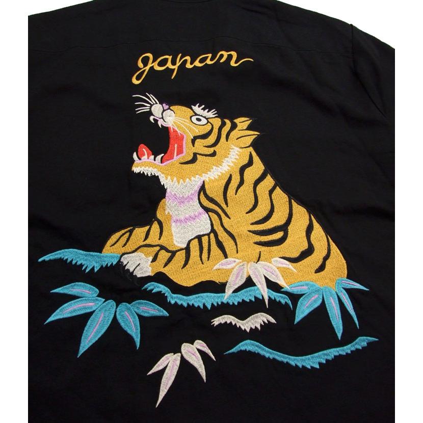 アロハシャツ HOUSTON スーベニアシャツ 41222 光沢のある生地感が素敵 トラ柄 メンズ アメカジ 和柄 竹虎刺しゅうの開襟シャツ |  | 09