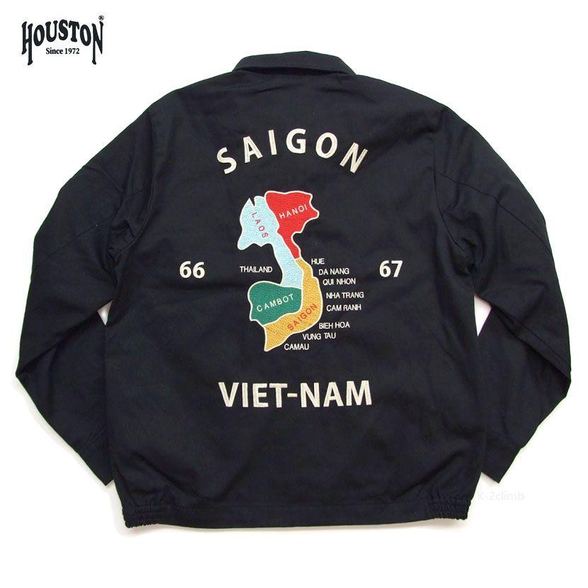 HOUSTON ベトジャン マップ柄 総刺繍 51351 ベトナムジャケット 虎 福