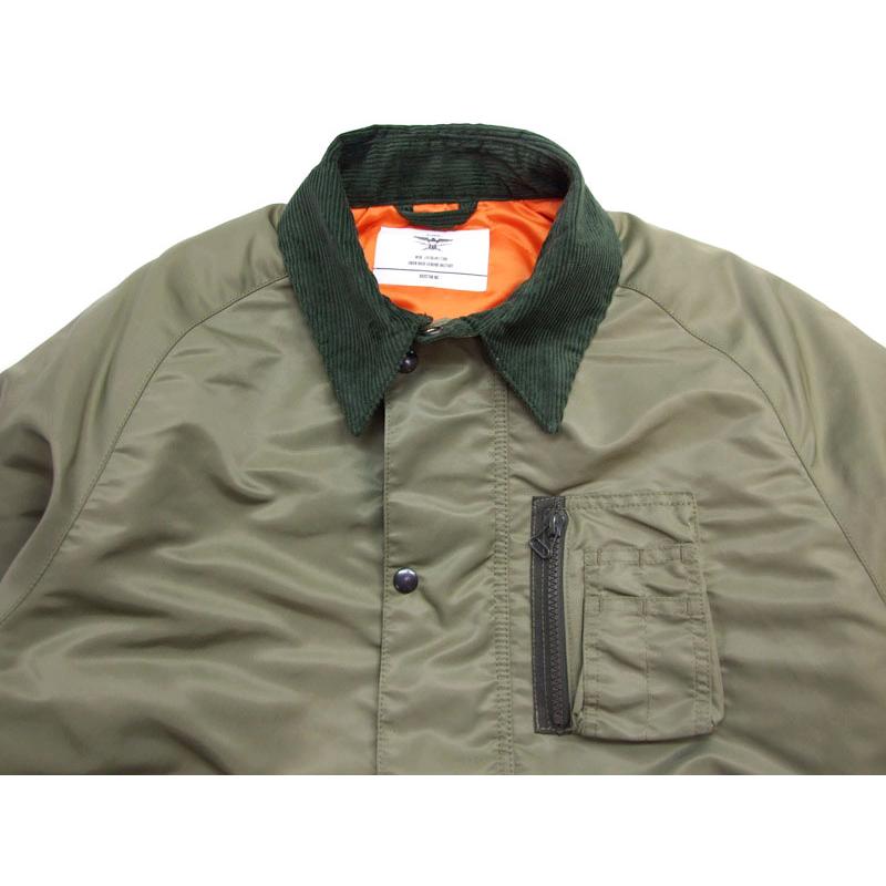 SALE ヒューストン ナイロン 中綿ジャケット HOUSTON 襟コーデュロイ