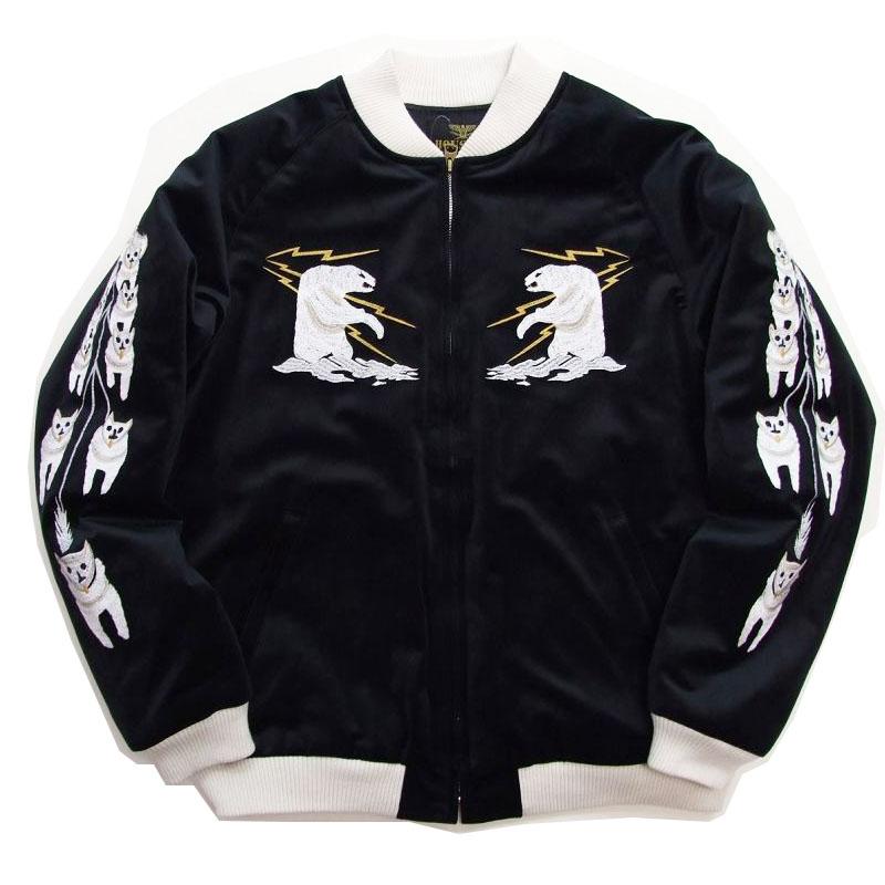 ヒューストン 別珍スーベニアジャケット スカジャン アラスカ　鷲　犬ぞり ヒューストン 別珍スーベニアジャケット スカジャン アラスカ 鷲