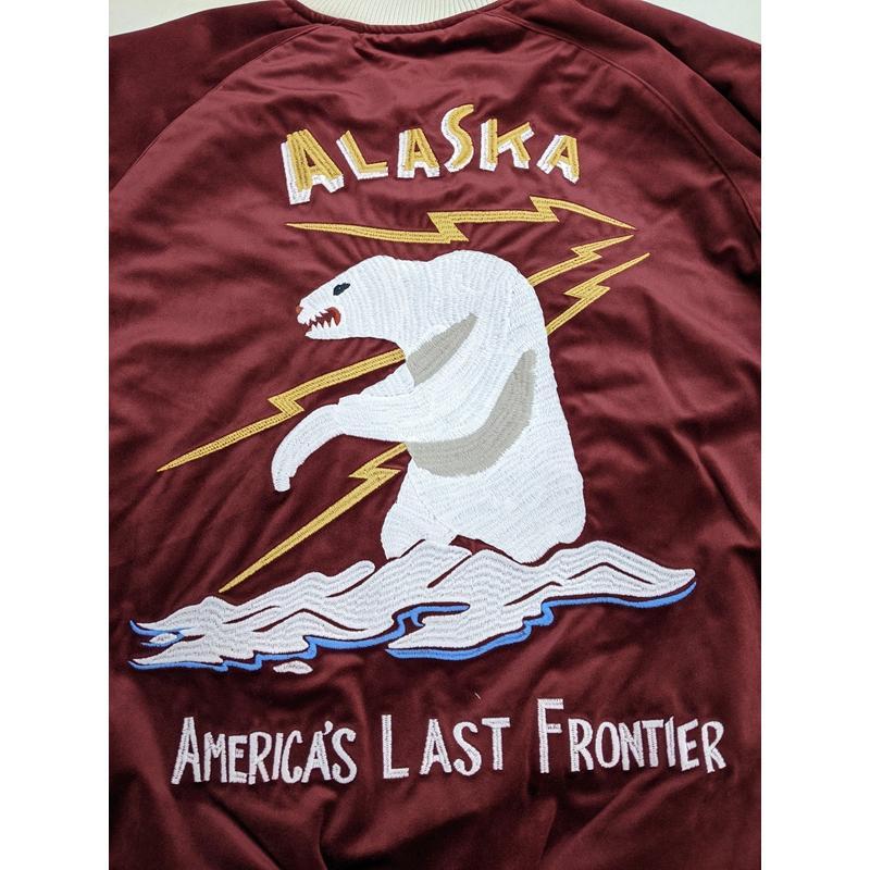 ヒューストン 別珍スーベニアジャケット スカジャン アラスカ　鷲　犬ぞり ヒューストン 別珍スーベニアジャケット スカジャン アラスカ 鷲