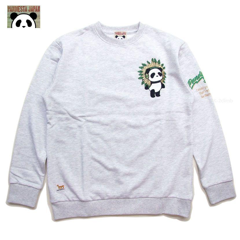 メンズ スウェット PANDIESTA インディアンパンダ柄 暖かい裏毛