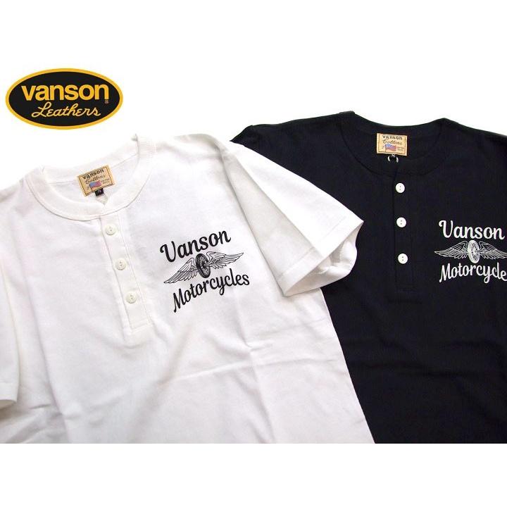 VANSON（バンソン） vanson tシャツ ヘンリーネック半袖Tシャツ