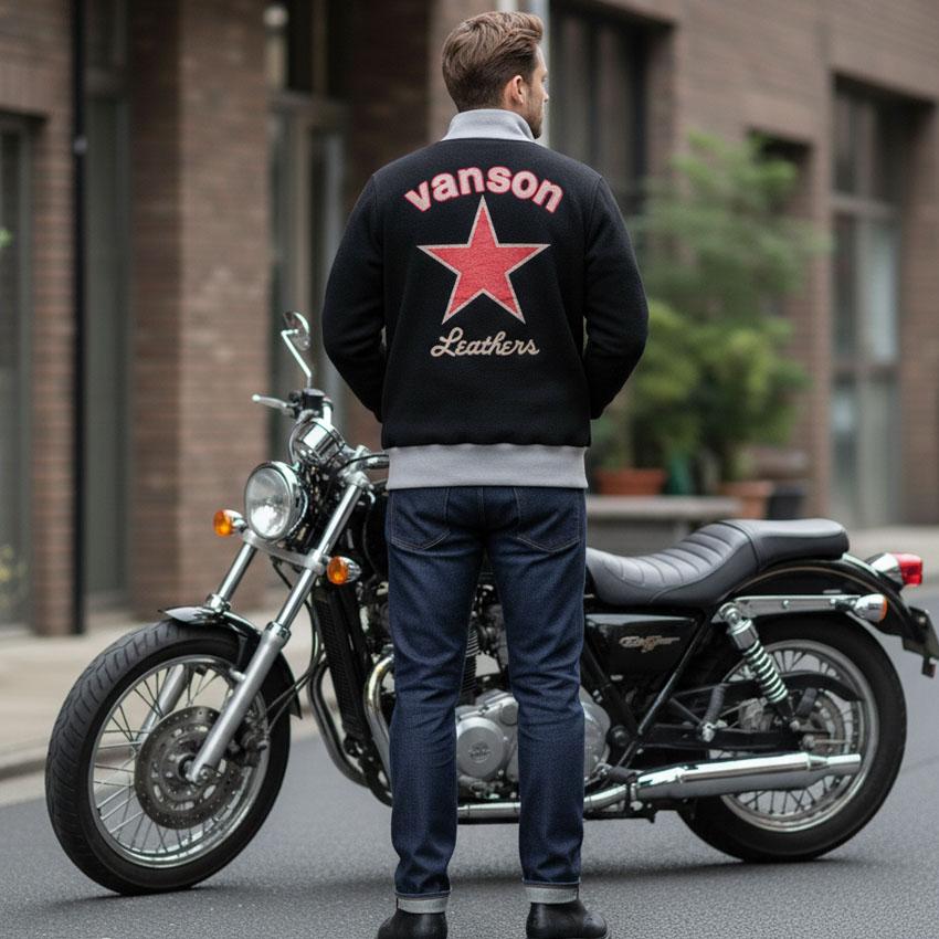 VANSON（バンソン） ジップジャケット 日本製 レッドスター ウール混